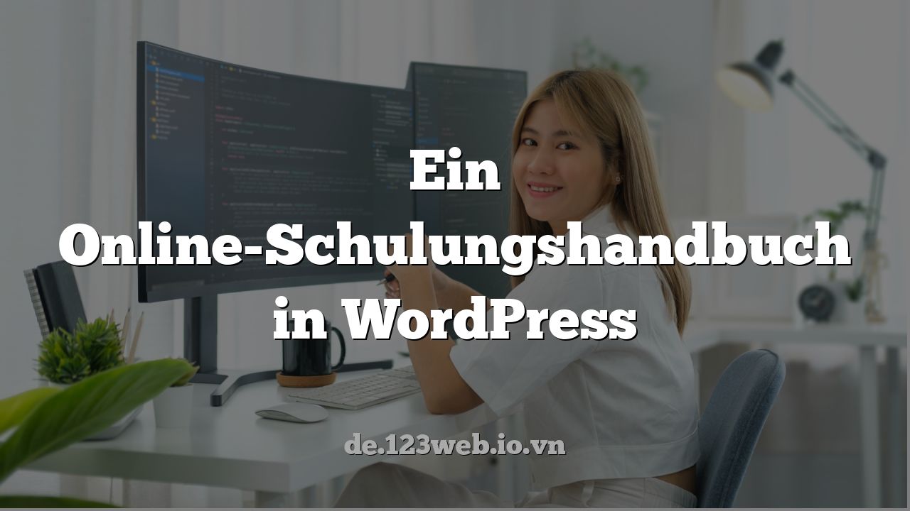 Ein Online-Schulungshandbuch in WordPress
