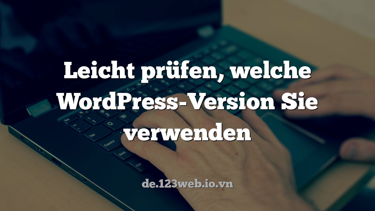Leicht prüfen, welche WordPress-Version Sie verwenden
