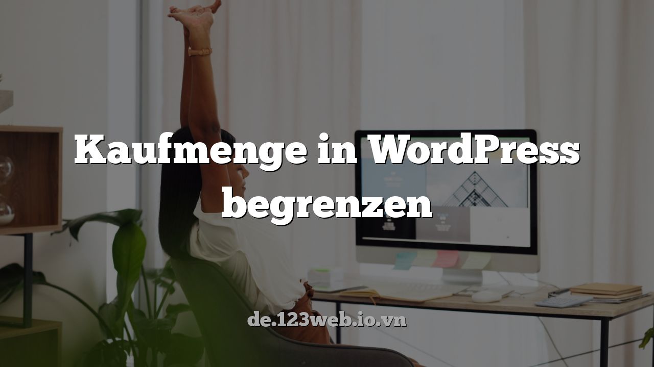 Kaufmenge in WordPress begrenzen