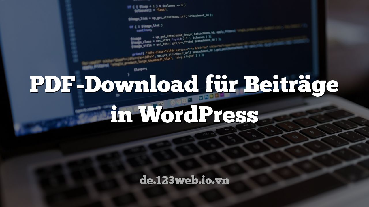PDF-Download für Beiträge in WordPress
