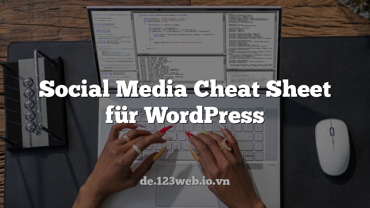 Social Media Cheat Sheet für WordPress
